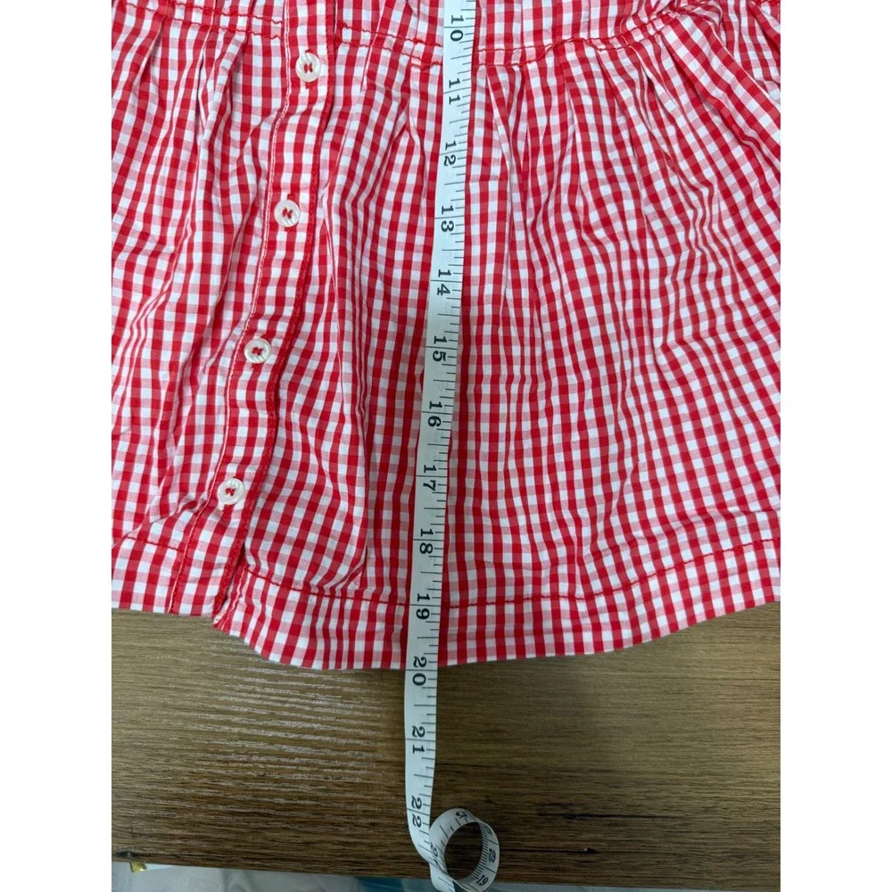 Free People Take It Easy Gingham Halter Top Size XS Red Excellent Open Back